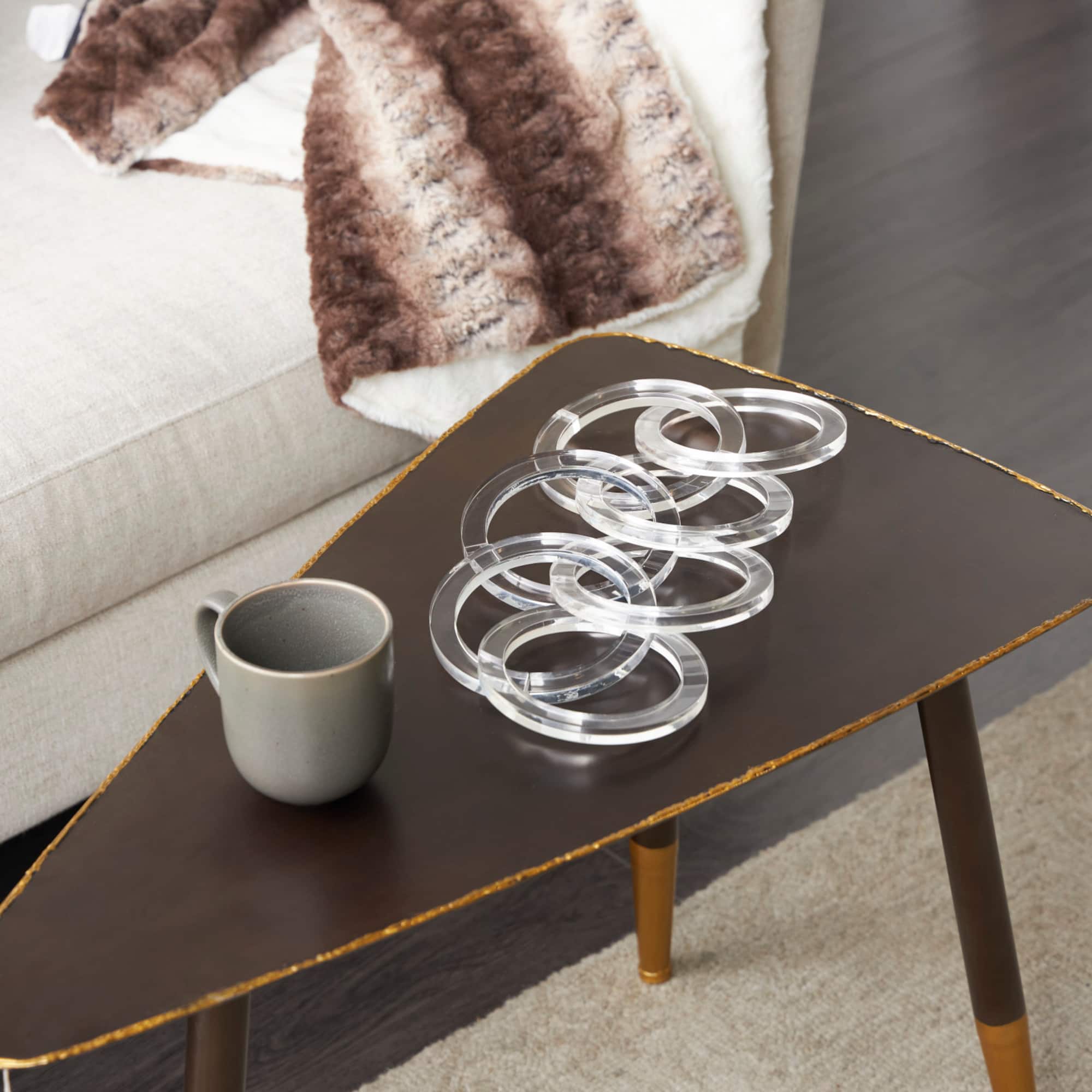 21" Clear Acrylic Plastic Chain Circular Link Sculpture